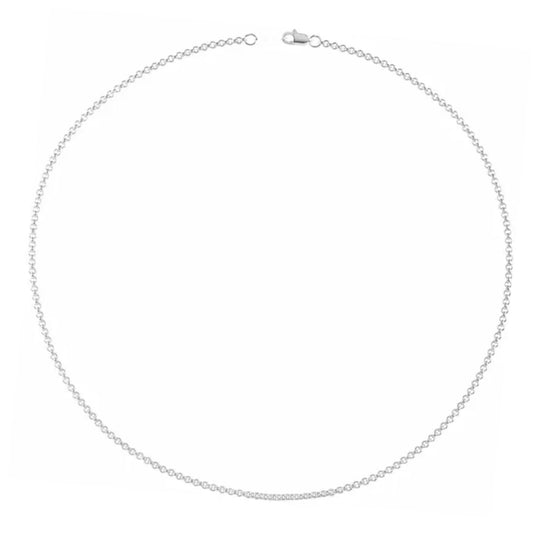 Solid 925 Sterling Silver 2mm Belcher Chain – 50cm Necklace