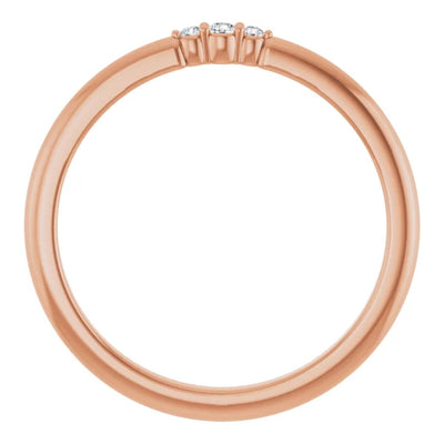 3-Stone Natural Diamond Stackable Ring in 14kt Rose Gold