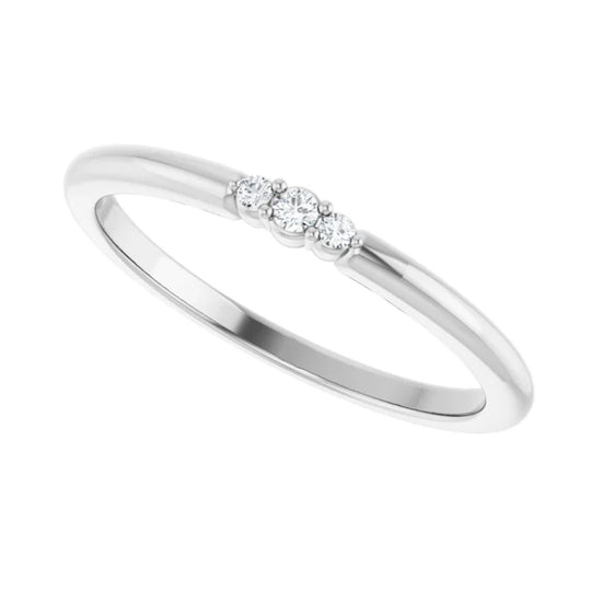 Dainty Natural Diamond Stackable Ring in 14kt White Gold