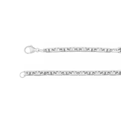 3mm x 5.3mm Anchor Chain Necklace – 50cm – Sterling Silver Mariner Chain