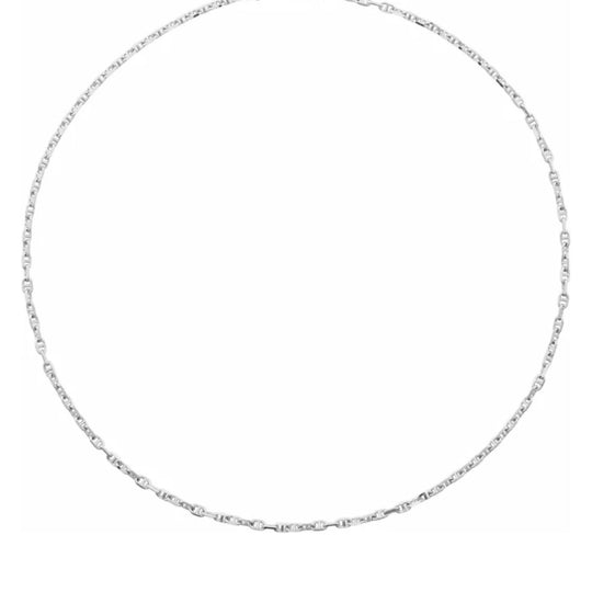 3mm x 5.3mm Anchor Chain Necklace – 50cm – Sterling Silver Mariner Chain