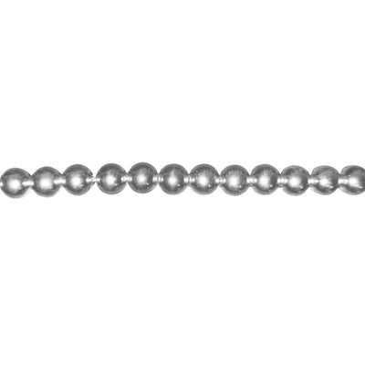 Close-up of 6mm Round Beads from the 19cm Italian Sterling Silver bead bracelet. Displayed on white background with radiant finish.