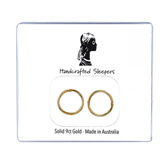 8mm Plain Sleepers 9ct Yellow Gold Earrings