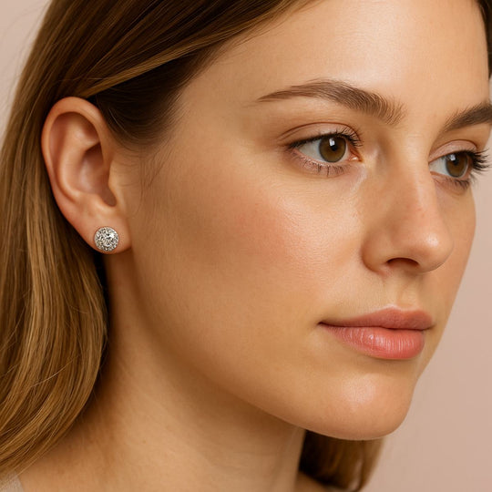 8mm Filigree Dome Sterling Silver Stud Earrings