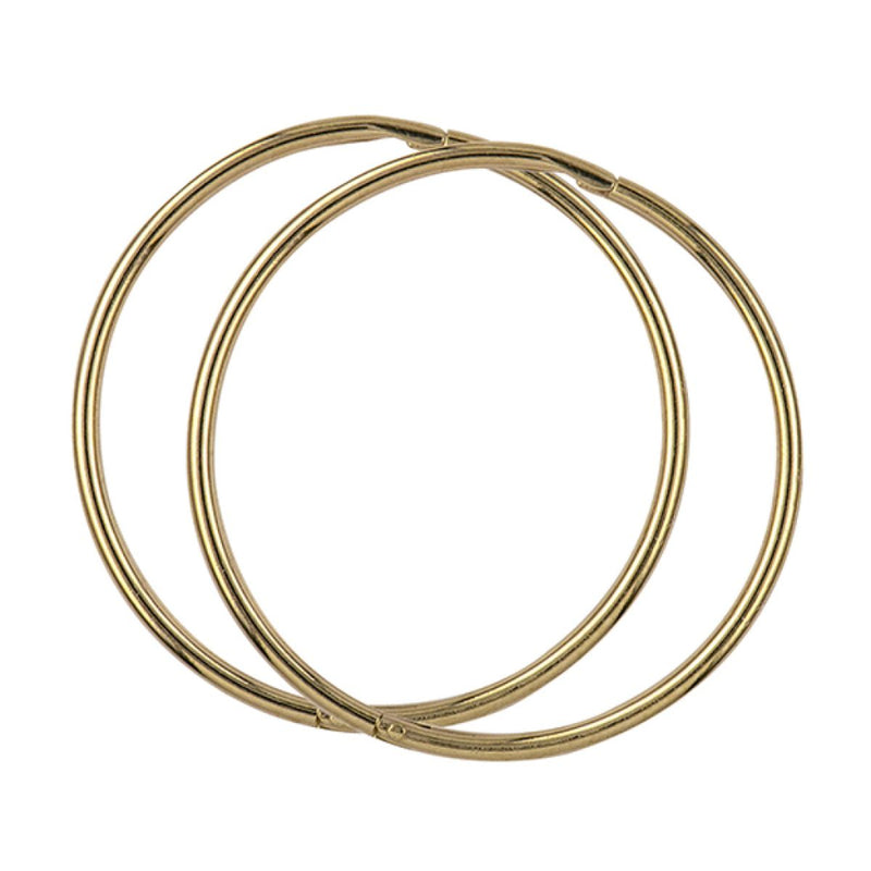 Pair of 20mm solid 9ct gold sleeper earrings displayed on a white background. Handcrafted and made in Australia for everyday wear.