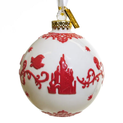 Ariel White bauble with embossed castle and sea-themed motifs – Disney Princess collectable.