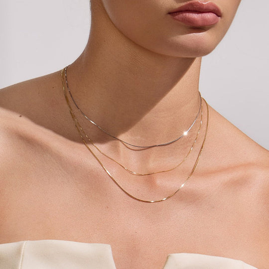 18ct Gold Box Chain Necklace – Yellow or White Gold