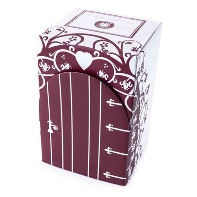 The elegant cubby-house gift box is shown fully closed, featuring charming design elements and the English Ladies Co. and Charlie Bears logos, a perfect keepsake box for Frost.