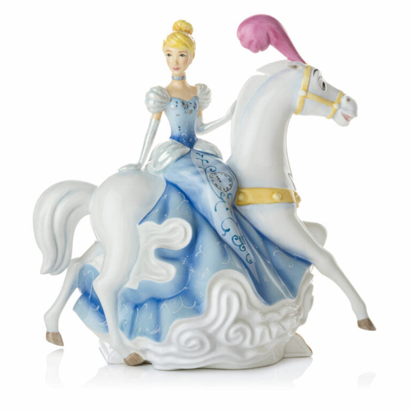Cinderella on enchanted horse musical figurine, fine bone china, part of Disney Princess collection