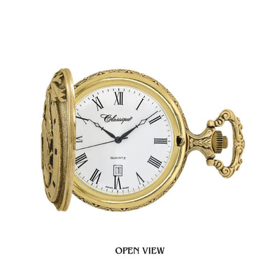 whether you're out on the farm or in the city, the Classique - Two Horses 48mm Antique Gold Tone Pocket Watch is the perfect accessory for any occasion. With its stunning design and reliable functionality, it's a piece you'll treasure for years. Shop men's pocket watches at Jewels of St Leon.