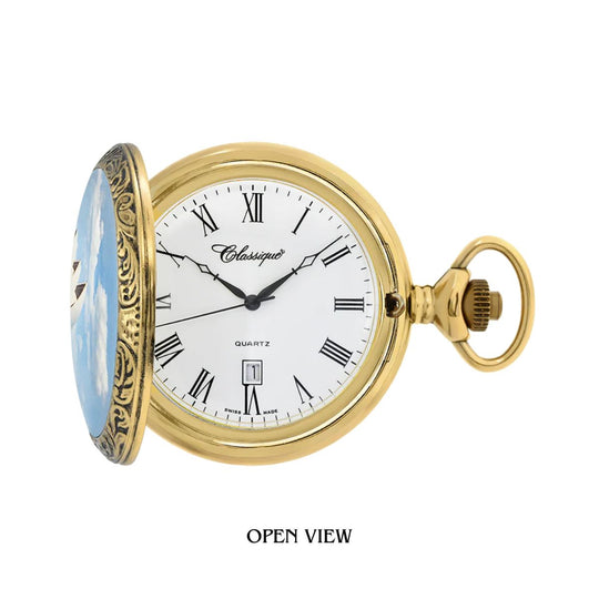Classique - Opera House Gold Plated Pocket Watch