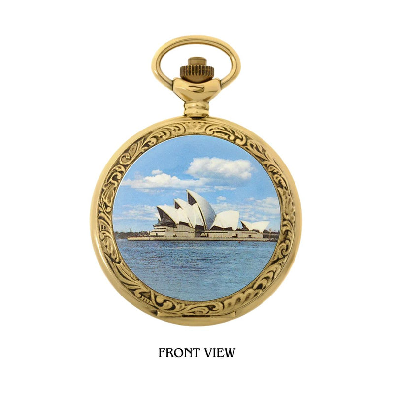 Opera House Gold Plated Pocket Watch - a stunning timepiece that pays tribute to one of the world&