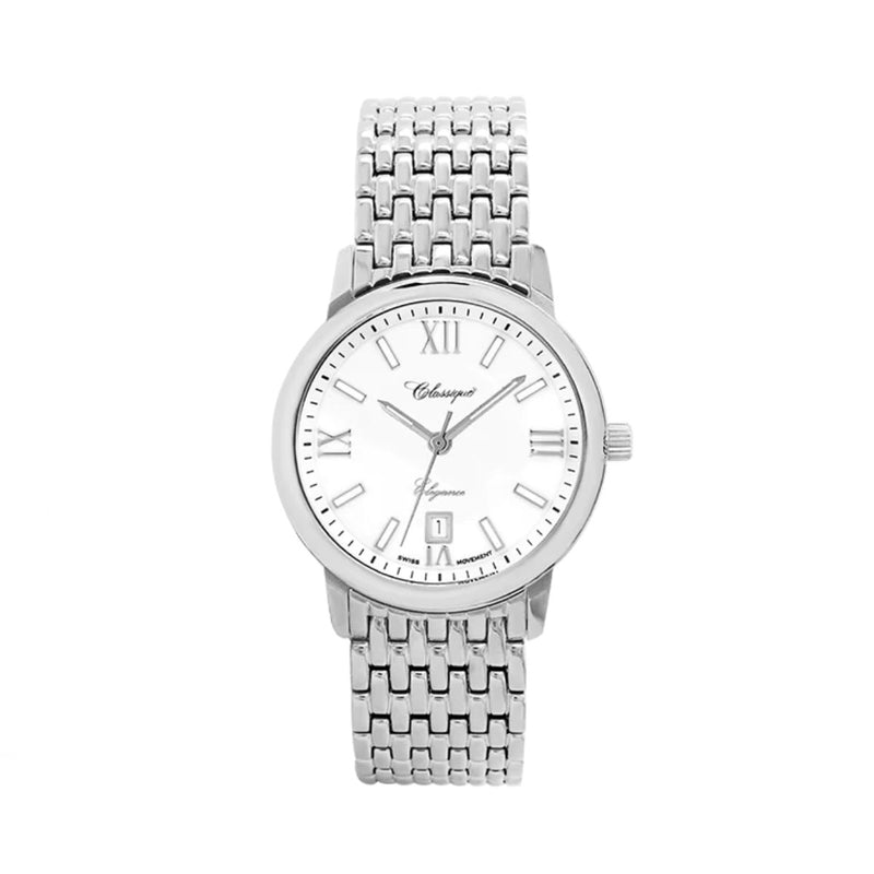 Upgrade your style with the Rina Stainless Steel Bracelet Ladies Watch! The 28mm watch is perfect for any occasion, giving you a timeless and sophisticated look. Shop now at Jewels of St Leon.
