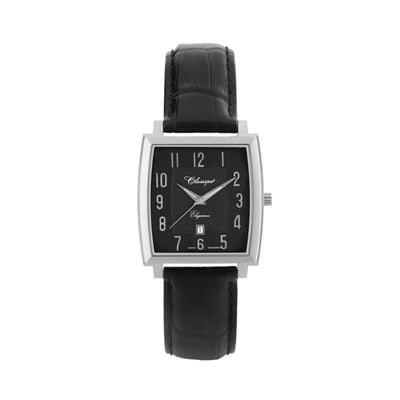 Classique Theo Stainless Steel Black Enamelled Dial Gents Watch