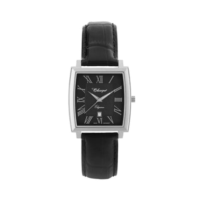 Classique Theo Stainless Steel Black Enamelled Dial Gents Watch