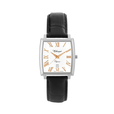 Classique Theo Stainless Steel White Enamelled Dial Gents Watch