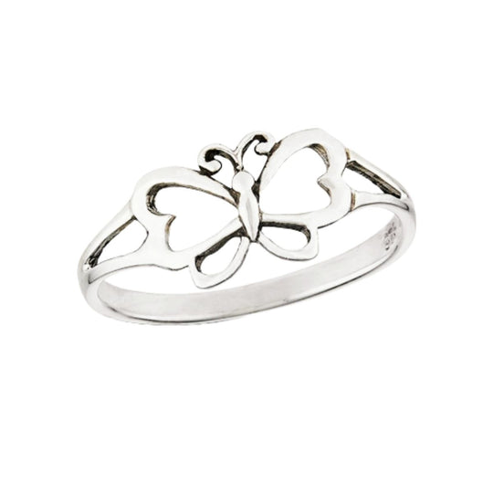 Cute Open Butterfly Ring in Sterling Silver