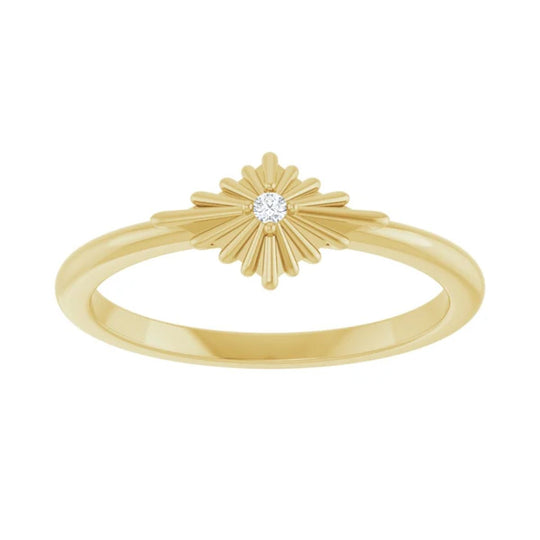Diamond Starburst Accented Ring in 14ct Yellow Gold