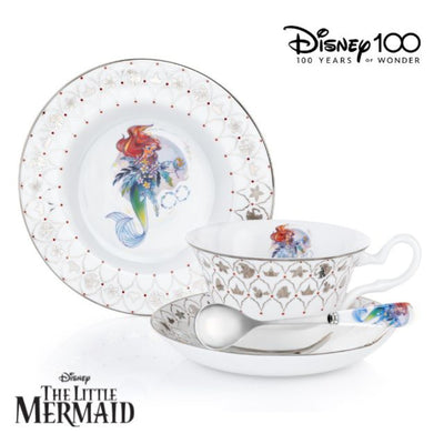 The one you've been look for... Introducing our Exclusive Ariel from The Little Mermaid Collector's Tea Set! Crafted with the finest bone china and hand decorated to match, this set includes a cup and saucer, a 6" plate and a teaspoon, each adorned with real platinum motifs from the classic animated film. Available from Jewels of St Leon Jewellery, Giftware and Watches.
