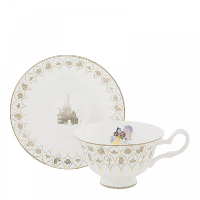 The world's favourite Disney Princess Belle from Beauty and the Beast is now available in a Cup and Saucer set. The hand decorated imagery of Belle and platinum motifs surrounding the rim features the full aray of characters from the movies. Crafted from the finest bone china, this Disney100 Belle Cup and Saucer set will last a lifetime and would be a wonderful gift to mark a special occasion. Available from Jewels of St Leon Jewellery, Giftware and Watches.