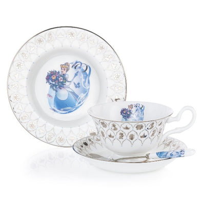 Featured is the beautiful Disney Princess Cinderella is now available in a Cup and Saucer and 6" Plate collectors set. The hand decorated imagery of Cinderella and platinum motifs surrounding the rim features the full aray of characters from the movie. Crafted from the finest bone china, this Disney100 Cinderella Cup and Saucer set will last a lifetime and would be a wonderful gift to mark a special occasion. Available from Jewels of St Leon Jewellery, Giftware and Watches.