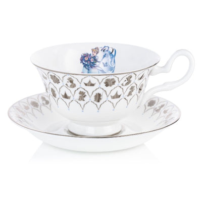 Featuring the beautiful Disney Princess Cinderella is now available in a Cup and Saucer set. The hand decorated imagery of Cinderella and platinum motifs surrounding the rim features the full aray of characters from the movie. Crafted from the finest bone china, this Disney100 Cinderella Cup and Saucer set will last a lifetime and would be a wonderful gift to mark a special occasion. Available from Jewels of St Leon Jewellery, Giftware and Watches.