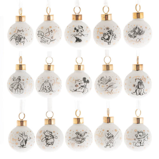 Disney Christmas Collectible Ceramic Mini Baubles (SET OF 15)