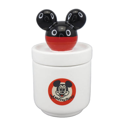 Disney Collectors Box Mickey Mouse Club is a handmade and hand painted trinket box with Mouseketeer on the Jar and Mickey Mouse Ears on the lid.