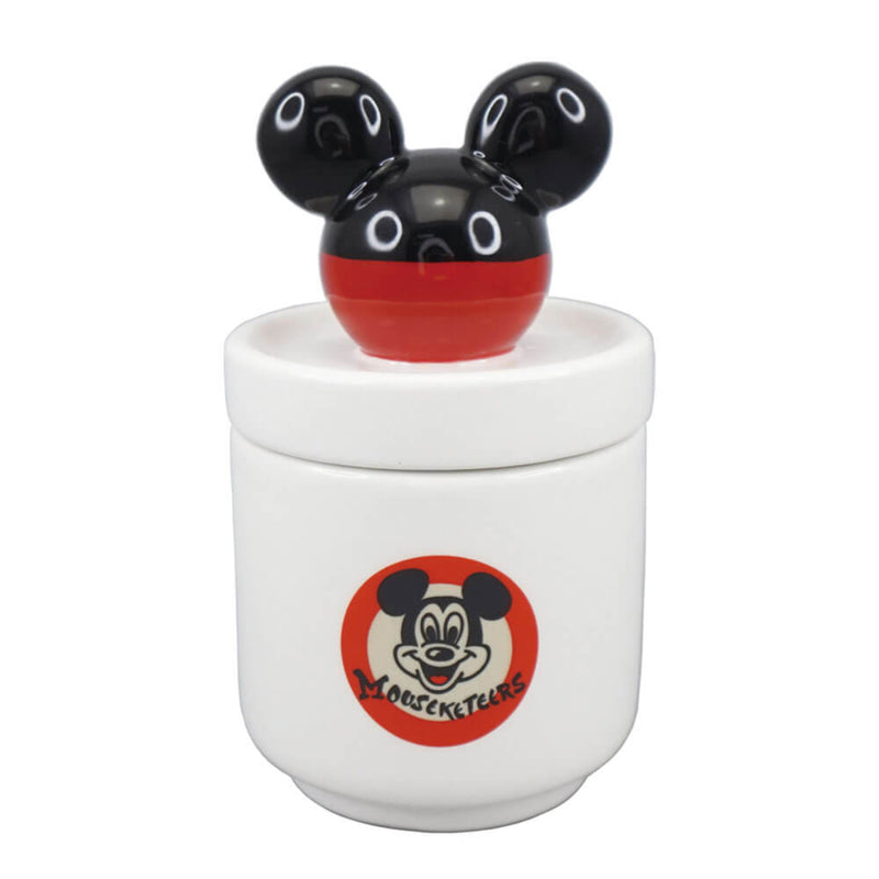 Disney Collectors Box Mickey Mouse Club is a handmade and hand painted trinket box with Mouseketeer on the Jar and Mickey Mouse Ears on the lid.