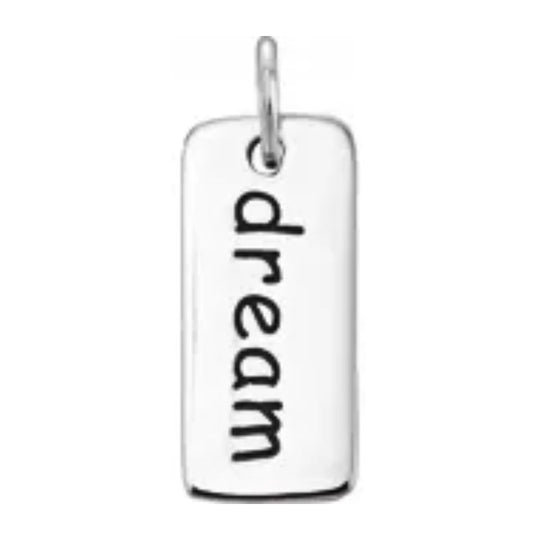 "Dream" Tag Sterling Silver Charm
