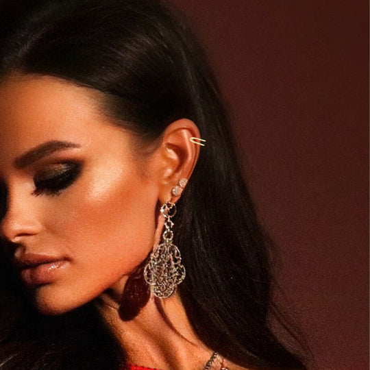 14kt Yellow Gold Single Negative Space Earring Cuff