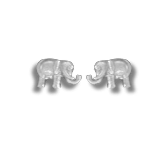 Sterling Silver Elephant Stud Earrings