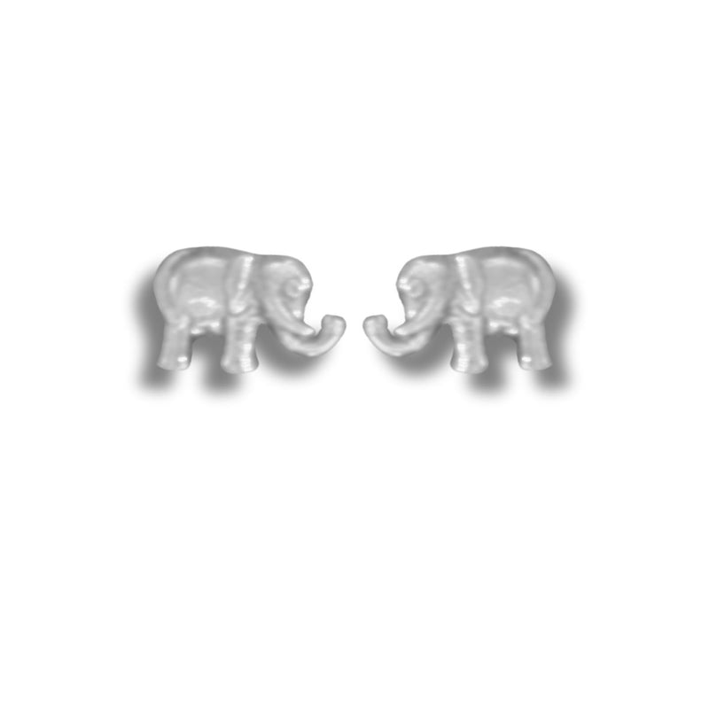 Sterling Silver Elephant Stud Earrings
