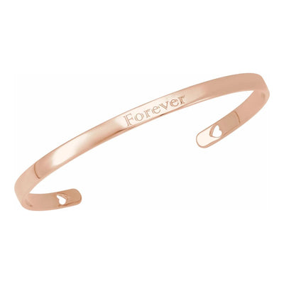 Engravable Cuff Bracelet with Design in 14kt Yellow, White or Rose Gold