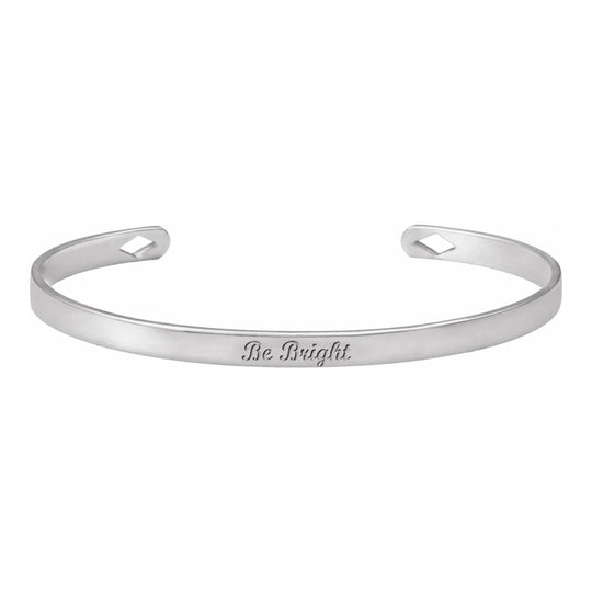 Engravable Sterling Silver Cuff Bracelet with Design