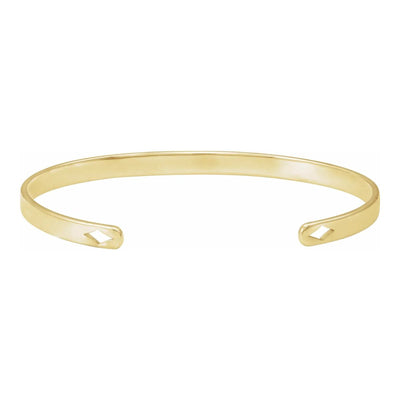 Engravable Cuff Bracelet with Design in 14kt Yellow, White or Rose Gold