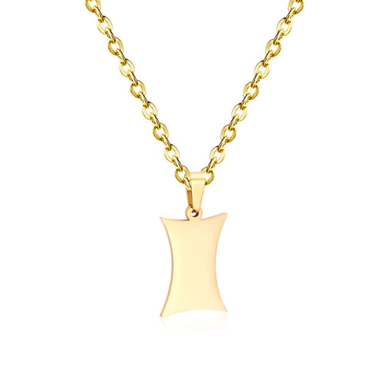 Engravable Gothic Shield Necklace 18K Gold-Plated Stainless Steel