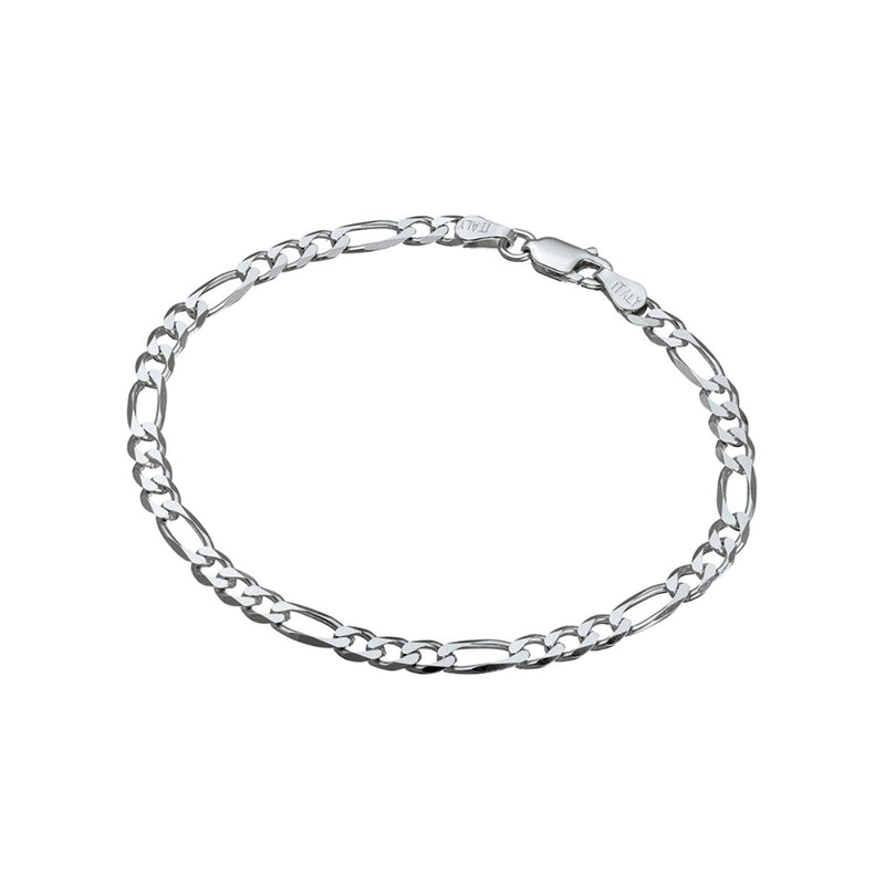 The Figaro Link Bracelet in 925 Sterling Silver is expertly crafted in Italy. This classic Figaro link design is popular amongst both men and women, and the 20cm (8in) length with a lobster clasp ensures a secure fit. Available at Jewels of St Leon.