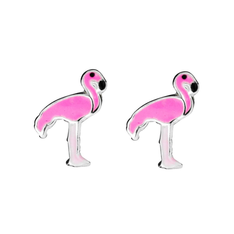 Kids Flamingo Sterling Silver Stud Earrings