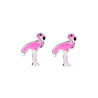 Kids Flamingo Sterling Silver Stud Earrings