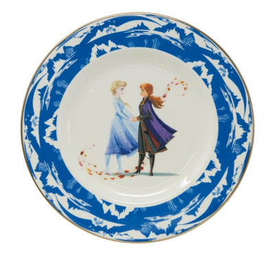 From Disney's Frozen 2 is this Beautiful handmade and hand decorated fine bone china Sisters Forever 6" plate with platinum trim. Feature sisters Anna and Elsa from Disney's Frozen 2 in the centre of this magical collectors item. You won't want to let this go! Available from Jewels of St Leon Australia