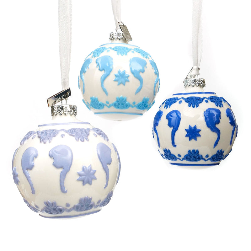 Disney Frozen fine bone china white ornaments featuring Anna, Elsa and blue embossed detailing