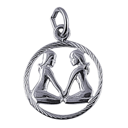 Gemini Zodiac Charm in Sterling Silver