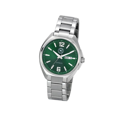 Ringer Western Outback Green Men's Watch. This amazing stainless steel, is waterproof to 100m, with raised bezel edge to protect your watch. Shop men's watches from Jewels of St Leon.