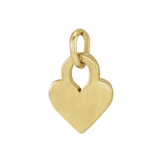 Engravable Heart Charm in 14kt Yellow Gold
