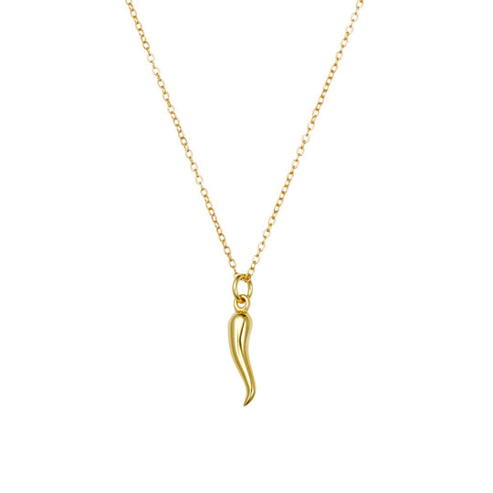Italian Horn of Plenty Necklace in 14ct Gold Plated Sterling Silver