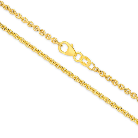 9ct Yellow Gold 2.29mm Cable Chain