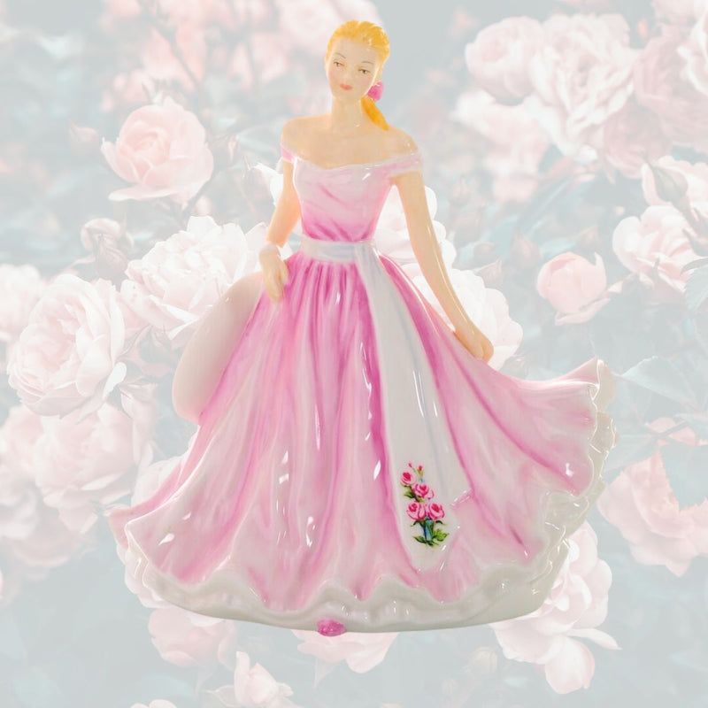 The June Flower of the Month petite figurine is the Rose, which has many meanings depending on the colour. The figurine covers pink and white; the former symbolises perfect love, while the latter conveys innocence, purity and new beginnings.