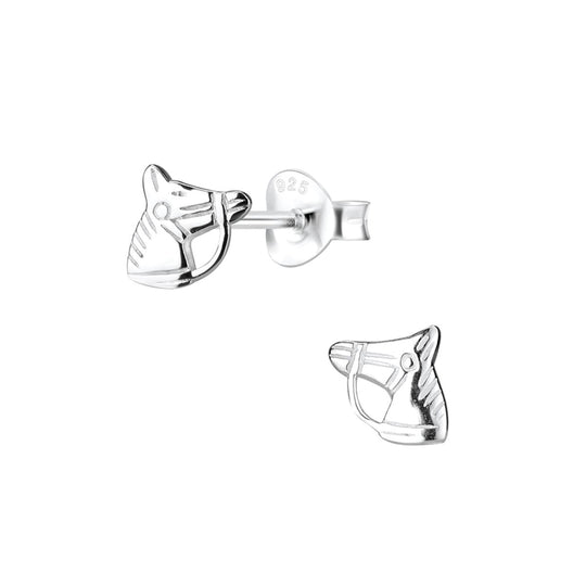 Kids Sterling Silver Childrens Horse Stud Earrings