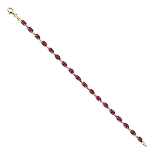 Lab-Created Ruby Bracelet in 14kt Yellow Gold